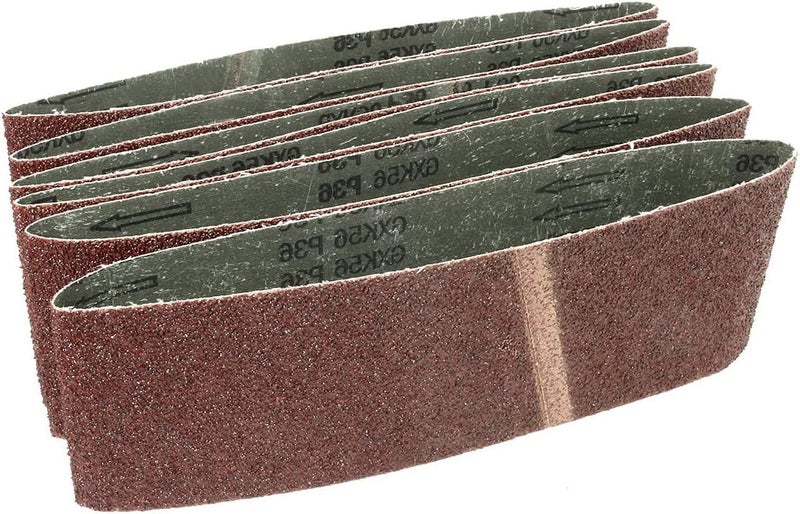 Boxonly 4 x 24 Inch Aluminum Oxide Sanding Belt for Belt Sander 36 Grit 6pcs (Red or Black Random) - Image 4